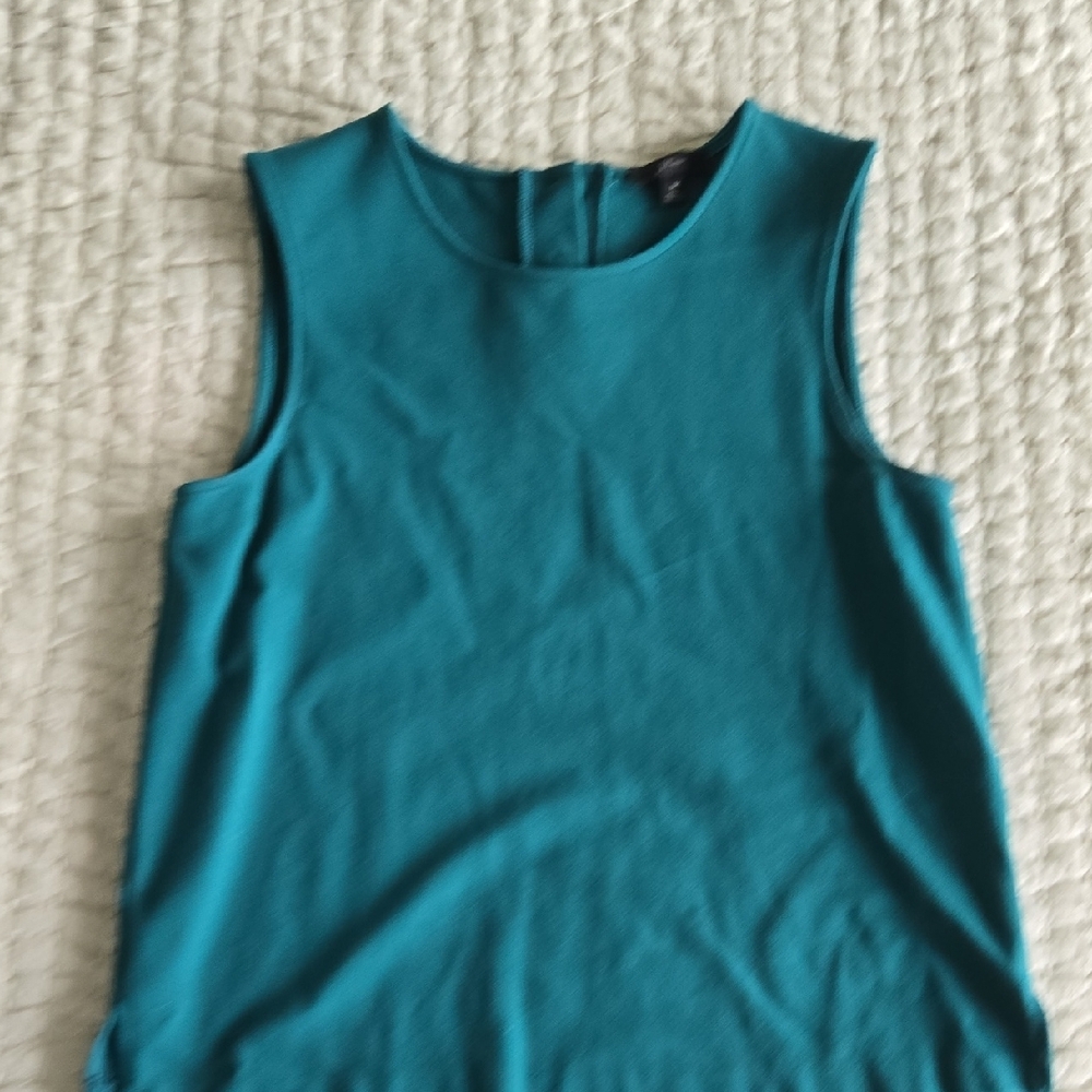 J. Crew Jade Ponte Sleeveless Top With Crystal Embellishments MED